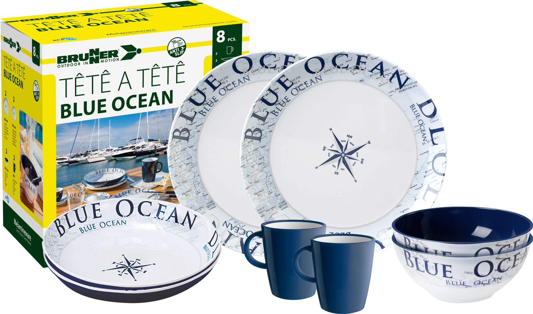 0830143N C8C SET 8 PEZZI MELAMINA SERIE OCEAN